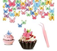 Décorations De Papillon De Cupcake De 72 Pièces, Clip 1 Pièce, Décorations De Gâteau De Papillon Colorées, Papillons Décoratifs, Accessoires De Gâteau