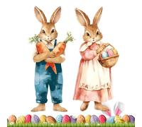 Décorations de Pâques | 2 Autocollants Vitre Réutilisables Mignons - Très Grand Lapin de Pâques Sticker Décoration Fenêtre | Pour Fêtes Magasins Portes Restaurants Fournitures