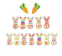 Décorations de Pâques, bannière de Pâques, bannière de Carottes de Lapin de Pâques, décorations du Jour de Pâques Heureux, décoration Suspendue pour Le Jardin intérieur extérieur