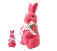 Décorations De Pâques Lapin En Flocké | Figurine Avec Un Flockage D'Apparence Naturelle Et Réaliste - Lapin De Pâques Flocké | Pour , Famille Et Amis, Décoration De Pour Étagère, Cabinet, Entré