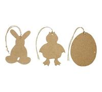 Décorations De Pâques Plattes, Fait Main, En Papier Mâché Avec Ficelle En Jute. Réf 267343