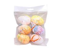 Décorations de Pâques pour arbre - 6 pièces d'œufs colorés de décoration de Pâques | Œufs de Pâques suspendus avec ruban pour décoration de panier d'arbre de Pâques, fournitures de souvenirs de fi