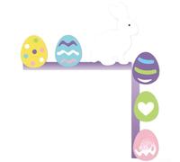 Décorations de Pâques pour cadre de porte, décoration en forme de lettre lapin de Pâques, en bois de peuplier avec finition orange rustique, décoration d'angle compacte de 20 cm pour cadre de porte