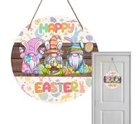 Décorations de Pâques pour porte, crochet de printemps en bois en forme de lapin | Enseigne guirlande de bienvenue pour porte d'entrée - pour maison entrée fenêtre intérieure extérieure école fête