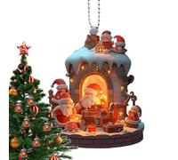 Décorations de Père Noël pour sapin de Noël, décoration de Noël en acrylique 2D | Pendentif pour sapin de Noël, décorations de ferme pour la maison et l'hiver