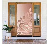 Décorations de porte de 90 x 180 cm, papier peint or rose pour porte, toile de fond saisonnière, panneau de porte, arrière-plan photo, décoration de fête pour intérieur ou extérieur, bannière à