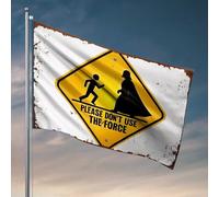 Décorations de porte de chambre à coucher avec inscription « Please Don'T Use The Force : A Warning Sign Flag Decor For Man Cave Flags For Dormings » (120 x 180 cm)