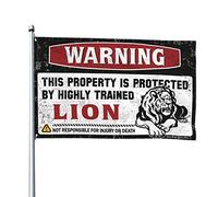 Décorations de porte de chambre à coucher avec inscription « This Property Is Protected By A Highly Trained Lion Flag » (152 x 244 cm)