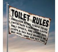 Décorations de porte de chambre à coucher Exploration des règles de toilette : un guide unique drapeau bar homme grotte décoration extérieure amusante (120 x 180 cm)