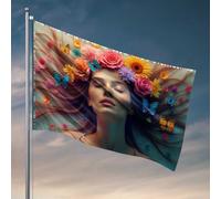 Décorations de porte de chambre à coucher - Fantastique floral : un moment serein pour femme - Drapeau de bar - Décoration extérieure amusante (152 x 244 cm)