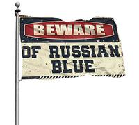 Décorations de porte de chambre à coucher, méfiez-vous du drapeau bleu russe, drapeau de porche, décoration de porte de chambre (30 x 45 cm)