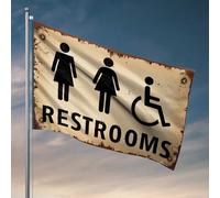 Décorations de porte de chambre à coucher, toilettes pour tous : symboles de genre et d'accessibilité, drapeau, bar, homme, grotte, décoration extérieure amusante (30 x 45 cm)