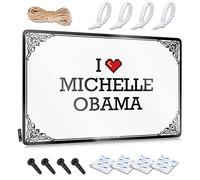 Décorations de porte de dortoir avec inscription « I Love Michelle Obama » ronde pour salle de bain et salon (30 x 40 cm)