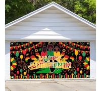 Décorations de porte de garage de 2,4 x 2,1 m, décoration extérieure pour garage, égalité, liberté, indépendance, mois de l'histoire des Noirs, vacances afro-américaines, fournitures de fête en plein
