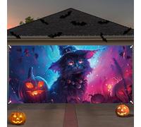 Décorations de porte de garage d'Halloween - Bannière de Noël festive avec couleurs vives - Design festif parfait pour les amateurs de voiture - Facile à suspendre - Matériau durable