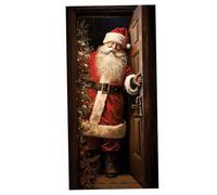 Décorations de porte de Noël 3x6, 5ft Noël décor, bannière suspendue en polyester, bannière fond pantan pour la porte d'entrée à domicile décor vacances |.Couverture