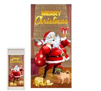 Décorations de porte de Noël - Bannière en polyester, couverture de porte d'entrée festive, affichage de fond de vacances, décoration de Noël saisonnière | Tenture murale extérieure du Nouvel An pour