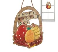 Décorations de porte de Pâques, panneau en bois Joyeuses Pâques - Joyeuses Pâques Porte d’entrée en bois Oeufs de Pâques colorés Signe | Pendentif de vacances, ornements muraux, fournitures de fête po