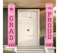 Décorations de porte de remise de diplôme 2026 avec inscription « We Are So Proud of You » - Bannière de bienvenue pour collège, lycée, intérieur et extérieur, fournitures de remise de diplôme