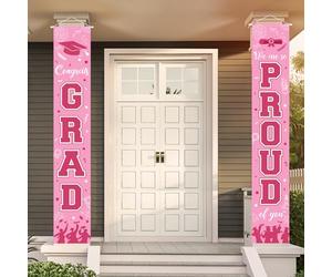 Décorations de porte de remise de diplôme 2026 avec inscription « We Are So Proud of You » - Bannière de bienvenue pour collège, lycée, intérieur et extérieur, fournitures de remise de diplôme