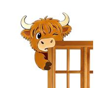 Décorations de porte | Décoration imperméable et autocollante avec design d'une vache qui sort | Angle de porte Art pour appartement, salle de bain, couloir, chambre à coucher, intérieur et comme