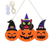 Décorations de porte d'entrée d'Halloween,Décorations de porte d'Halloween, Panneau de porte en forme de citrouille éclairé Panneaux d'Halloween, Décorations murales pour porche, Cartell