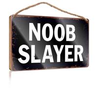 Décorations de porte d'hiver Noob Slayer : Master of Novice Conquest Panneau en bois drôle Panneau de bureau Panneau de bar pour la décoration de la maison (20 x 30 cm)