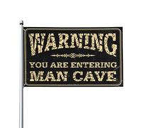 Décorations de porte pour chambre à coucher Avertissement que vous entrez dans la grotte de l'homme drapeaux pour chambre à coucher (60 x 90 cm)