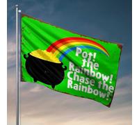 Décorations de porte pour chambre à coucher Chase The Rainbow : Pot of Gold Adventure! Drapeau amusant pour décoration de salle de jeux (60 x 90 cm)