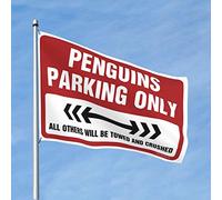 Décorations de porte pour chambre à coucher, pingouins, stationnement, drapeau de chambre, drapeaux étranges pour les gars (taille : 30 x 45 cm)