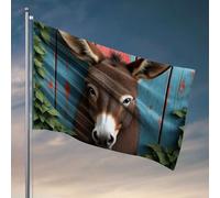 Décorations de porte pour chambre à coucher, visage d'âne avec feuilles vertes de chaque côté. Drapeau pour homme Décoration de chambre à coucher de bar (30 x 45 cm)