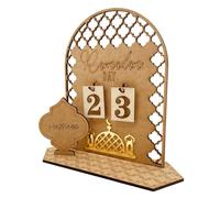 Décorations de Ramadan en bois, bricolage, calendrier de compte à rebours, ornement de prière Eid Ramadan, décoration de Table pour fournitures de fête de Festival