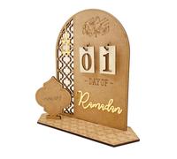 Décorations de Ramadan en bois, bricolage, calendrier de compte à rebours, ornement de prière Eid Ramadan, décoration de Table pour fournitures de fête de Festival