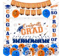 Décorations de remise de diplôme 2023 - Bannière de félicitations - Bannière de porte « We Are So Proud of You » - Ballons étoiles de remise de diplôme pour fêtes de classe 2023