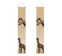 Décorations de remise de diplôme pour mère et enfant girafe 2025 - Bannière de porte d'entrée, bannière de remise de diplôme pour intérieur et extérieur - Fournitures de fête