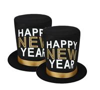 Décorations de réveillon du Nouvel An, 2 pièces chapeau haut de gamme pour homme et femme, fournitures de fête du Nouvel An 2026
