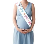 Décorations de révélation de sexe ou de basket-ball - Rose et bleu - Pour garçon ou fille - Écharpe de maternité ou nœuds roses - Décorations de révélation de sexe pour femmes enceintes, lui ou elle