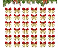 Décorations De Rubans De Noël,36 Pièces Décorations de Fêtes pour la Maison,Décoratifs Et Ornements De Noël | pour Emballage Guirlande Artisanat Manteau Cheminée Mur Fenêtre Porte Patio