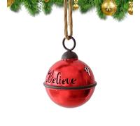 Décorations De Sapin Charme en Métal Vintage avec Cordon pour Accrocher | Cloche Décorative Pour Arbre De Noël, Couronne, Extérieur, Fêtes, Poignée, Maison, Mur Rouge