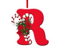 Décorations de sapin de Noël, 26 lettres de l'alphabet à suspendre, décorations de Noël personnalisées à suspendre, lettres de l'alphabet (R)