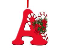 Décorations de sapin de Noël, 26 lettres de l'alphabet à suspendre pour sapin de Noël, décorations de Noël personnalisées à suspendre, lettres de l'alphabet (A)
