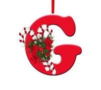 Décorations de sapin de Noël, 26 lettres de l'alphabet à suspendre pour sapin de Noël, décorations de Noël personnalisées à suspendre (G)