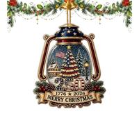 Décorations de Sapin de Noël 2D Patriotique Américain Incassable 250e | Décor Sapin de Noël pour Salon Chambre Ferme Mur Fenêtre Porte Maison Chambre Bureau Ferme École Fenêtre