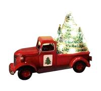 Décorations de sapin de Noël 3D - 17 x 10 x 8 cm, décoration de table rustique | Arbre de Noël transportant une voiture avec finition rouge, accent de vacances