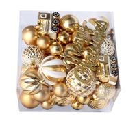 Décorations de Sapin de Noël 65 Pièces Pendentifs Suspendables pour Fête | Ornements Décoratifs pour Sapin de Noël Mariage Maison Chambre Fête Festival en Intérieur et Extérieur Or