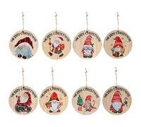 Décorations de Sapin de Noël,8 Pièces D's Drôles pour Arbre De Noël | Suspendu Rond en Bois Décoration De Fêtes pour Maison Appartement Magasin De Détail École Mariage Fête Cuisine