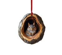 Décorations de Sapin de Noël à Suspendre, Ornements en Acrylique Animaux d'arbre de Noël, Raton Laveur Hibou écureuil hérisson Lapin, Cadeau Noel pour Les Amoureux des Animaux (C, One Size)