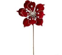 Décorations de sapin de Noël avec motif magnolia en flanelle et style d'art contemporain pour enrichir les fêtes et la maison (rouge)