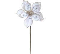 Décorations de sapin de Noël avec motif magnolia en flanelle et style d'art contemporain pour enrichir les fêtes et la maison (blanc)