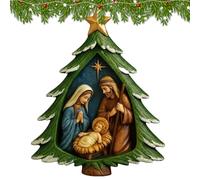 Décorations De Sapin De Noël Crèche | Décoration de Sapin de Noël - Scène de la Sainte Famille Pendentif Chrétien - pour Croyants Maison Fêtes Voiture Jardin Extérieur Cheminée Vacances Mur